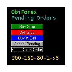 在MetaTrader市场下载MetaTrader 4的'ObiForex Pending Orders' 自动交易程序（EA交易）