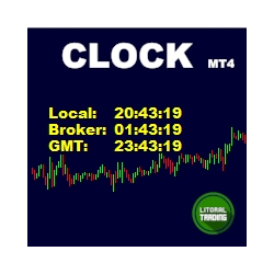 在MetaTrader市场下载MetaTrader 4的'LT Clock MT4' 交易工具