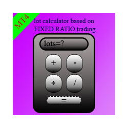 在MetaTrader市场购买MetaTrader 4的'Fixed ratio lot calculator MT4' 交易工具