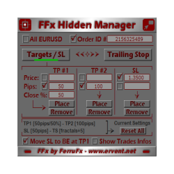 在MetaTrader市场购买MetaTrader 4的'FFx Hidden TPSL Manager' 交易工具